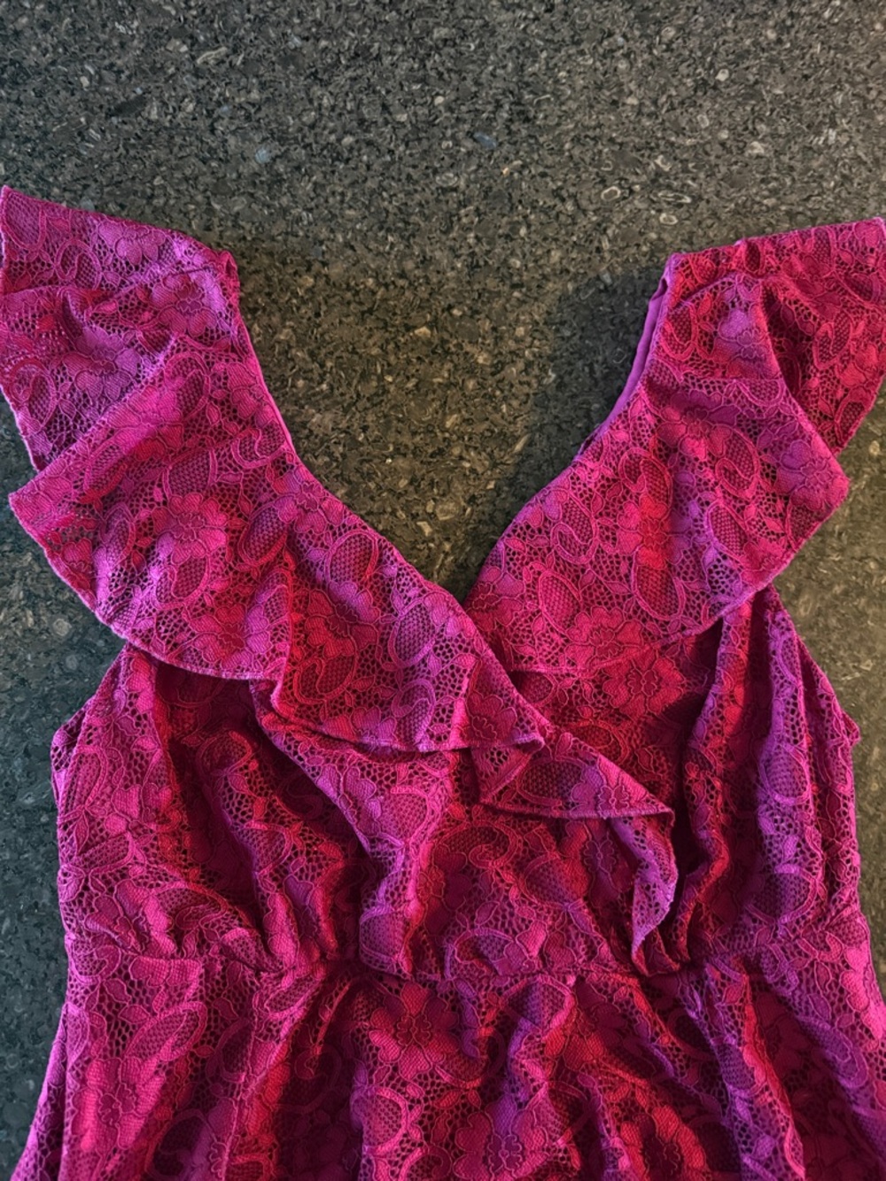 Torrid Berry Lace Surplice Bodice Skater Dress - Picture 6 of 8